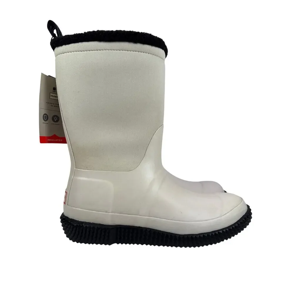 Hunter Original Slipper Snow Boot Womens 8 Insulated Foldable Cuff White Willow
